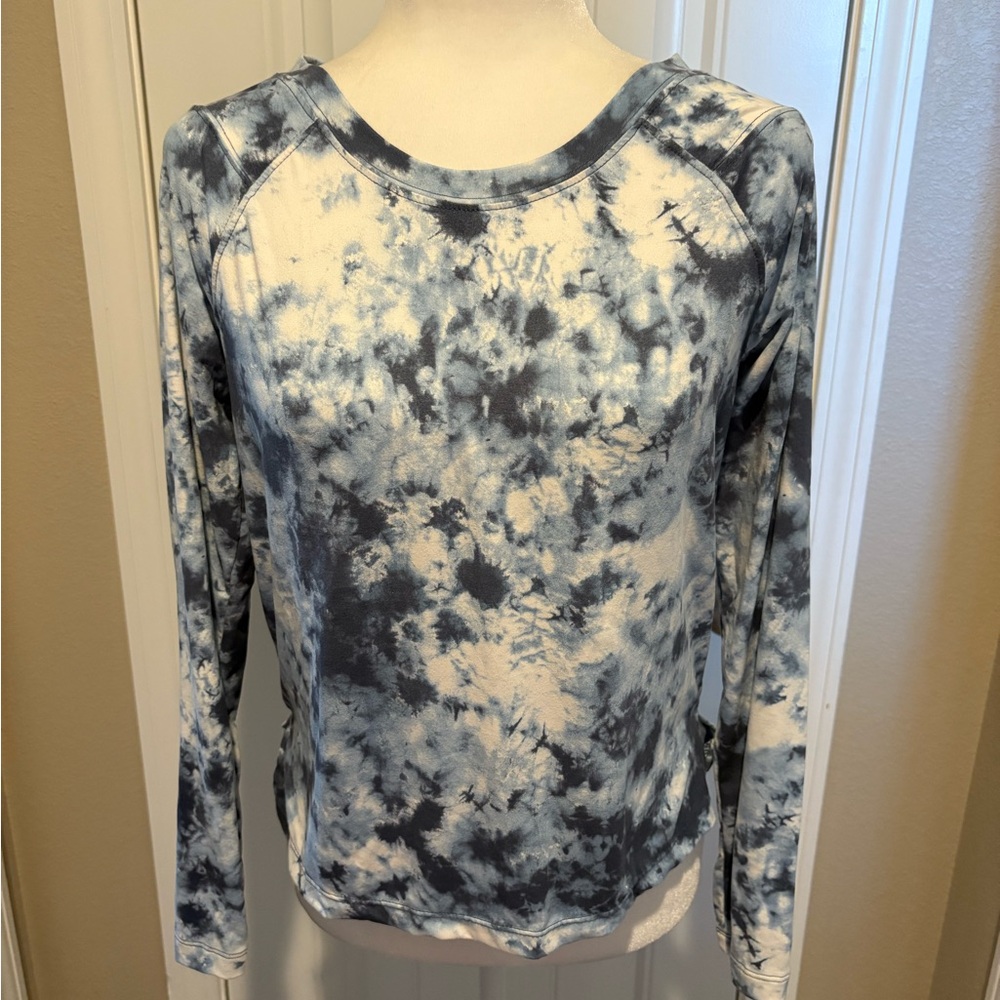 RBX Small Blue Tie Dye Athletic Performance Long Sleeve Shirt